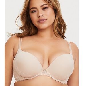 Torrid beige push up plunge bra